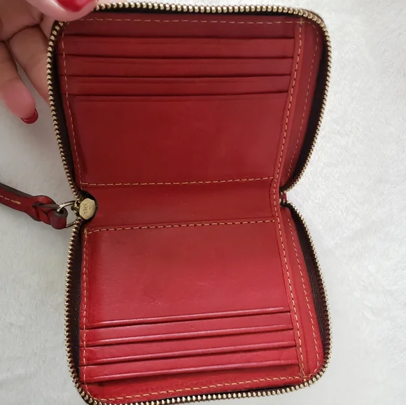 Dooney & Bourke Red Shoulder Bag with Gold Accents - Picture 7 of 8